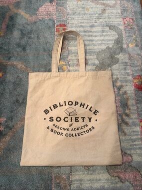 Bibliophile Society Canvas Tote Bag - Book Lover Bookish Reader Tote
